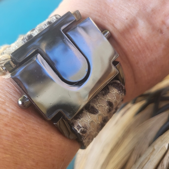 Absolutely Gorgeous All Saints Snake Skin Bracelet Cuff 😍 - Picture 7 of 9